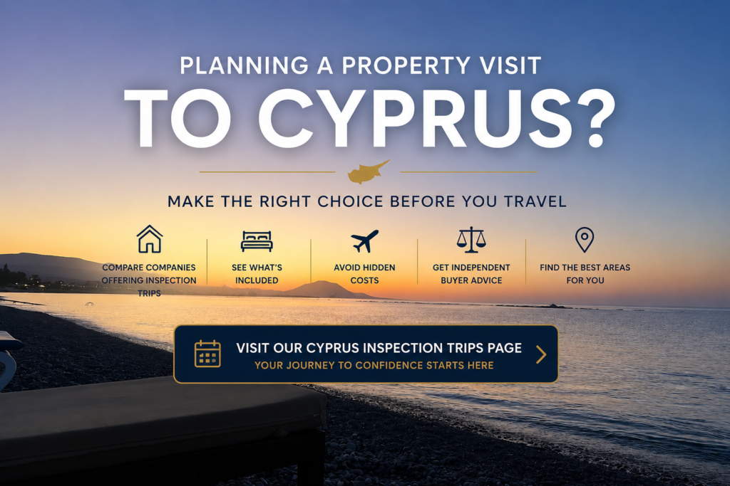 Cyprus property inspection and property viewing trips.