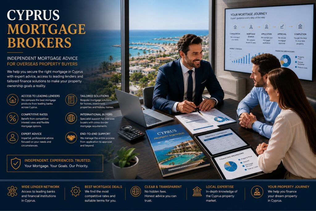 Independent Cyprus mortgage brokers providing expert mortgage advice, lender comparisons and property finance solutions for international property buyers.