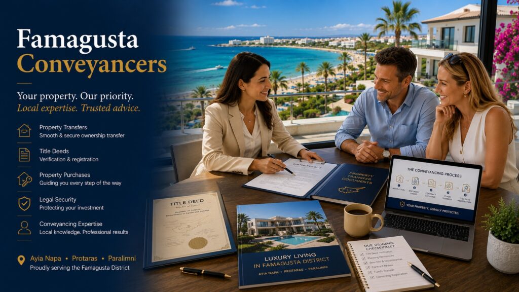 Famagusta conveyancers directory list. Conveyancing in Famagusta is the legal process of transferring ownership of immovable property from a seller to a buyer.