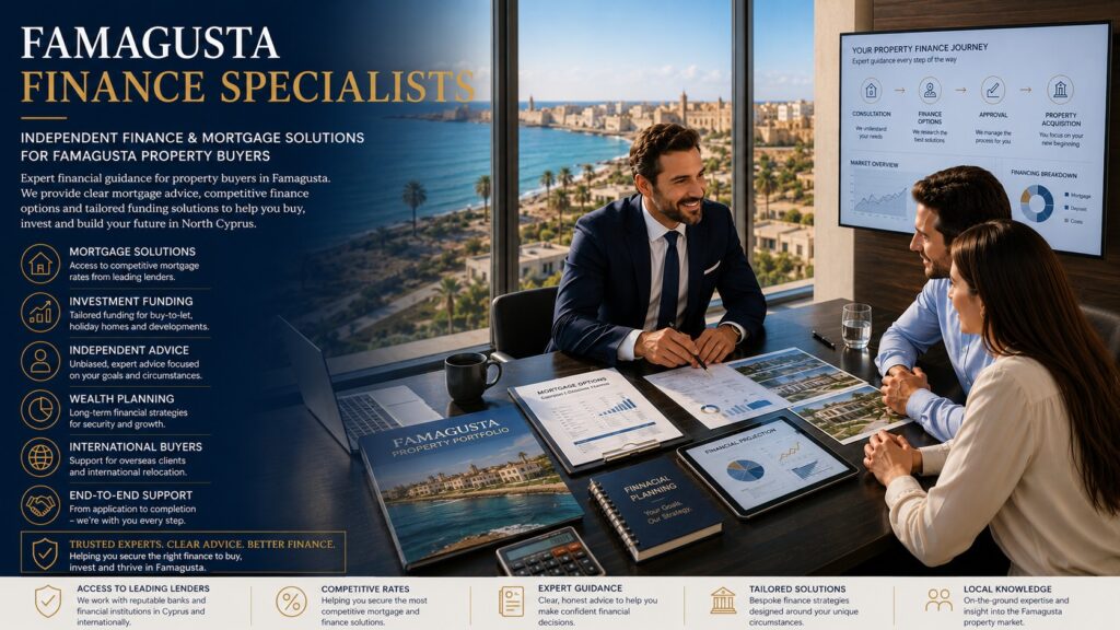 Finance specialist helping property buyers secure mortgages and investment funding in Famagusta District.