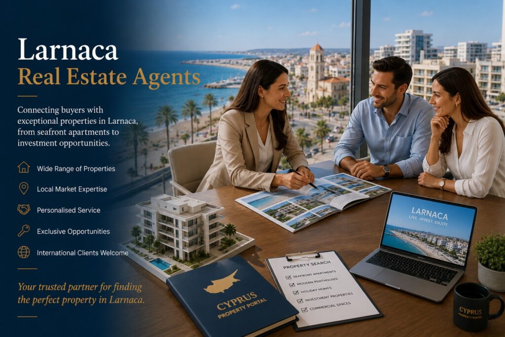 Larnaca real estate agents - listings of real estate agents in Larnaca Cyprus.