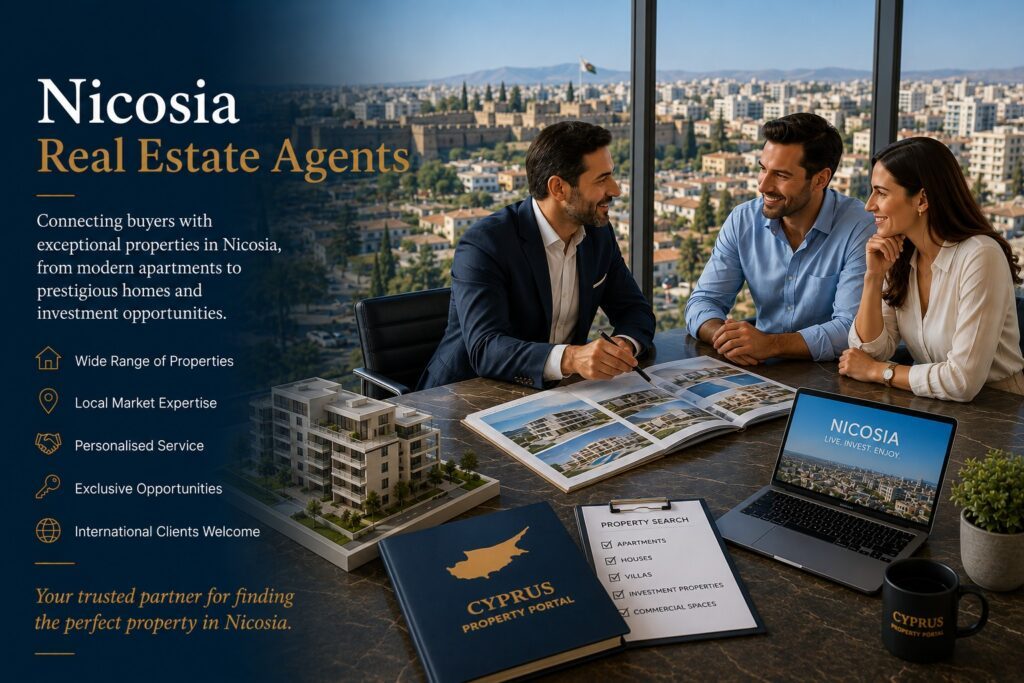 Nicosia real estate agents - listings of real estate agents in Nicosia Cyprus.