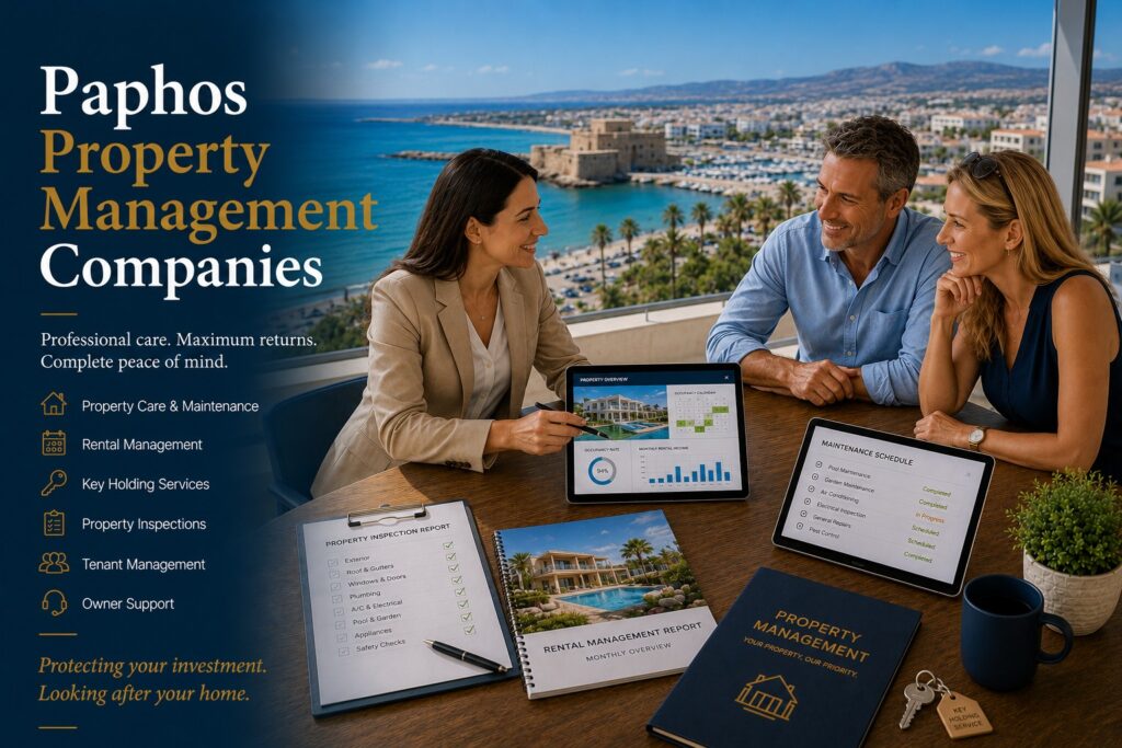 Find a list of Paphos property management companies, select a property management company in Paphos, Cyprus.