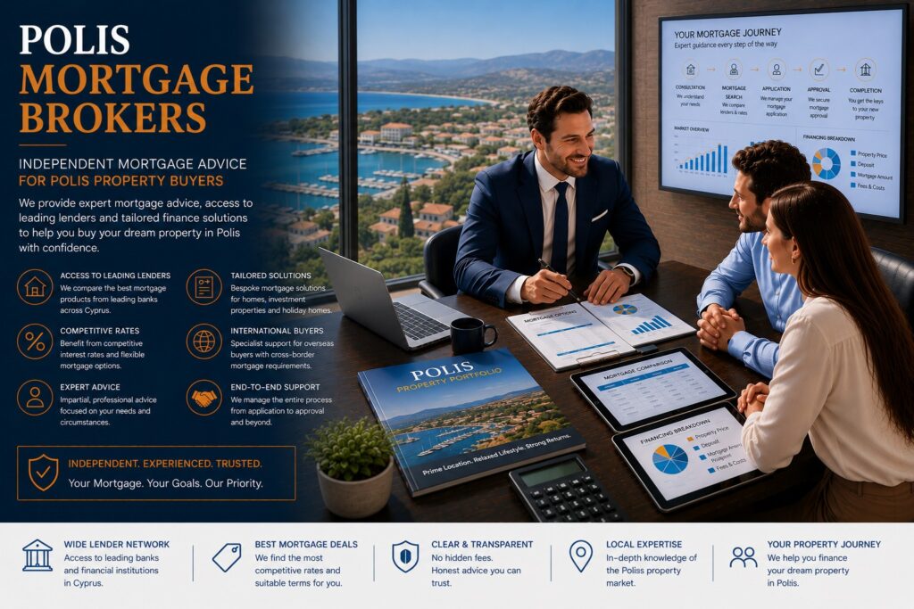 Independent Polis mortgage brokers providing mortgage advice and property finance solutions for buyers in Polis, Latchi and the Akamas region.